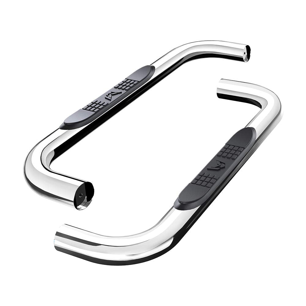 MaxMate 3" Nerf Bars Compatible with 1980-1996 Ford Bronco/F-Series Pickup (1997 HD) Reg Cab | WB2F37207 | Side Step Rails Running Boards