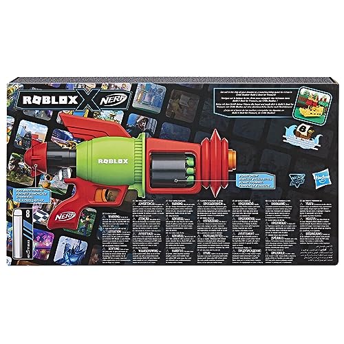 Nerf Roblox Build A Boat for Treasure: Spacelock Ray Blaster, Includes Code to Redeem Exclusive Virtual Item, 8 Elite Darts