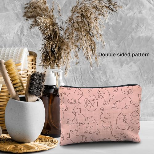 Likjad Cat makeup bag,cat gifts,make up bags for women,pink makeup bag,cat gifts for cat lovers,cat gifts for women,cat mom gifts,cat gifts for girls