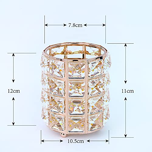 LUGUNU Makeup Brush Holder Organizer Crystal Vanity Decor Bling Personalized Comb Brushes Pen Storage Box Container (Crystal Pot)