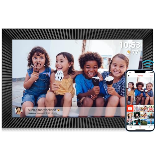 FRAMEO WiFi Digital Photo Frame 10.1 inch with 32GB Internal Storage Smart Digital Photo Frame with IPS Touch Screen 1280x800 Digital Picture Frame Share Photos or Videos Instantly via Frameo APP