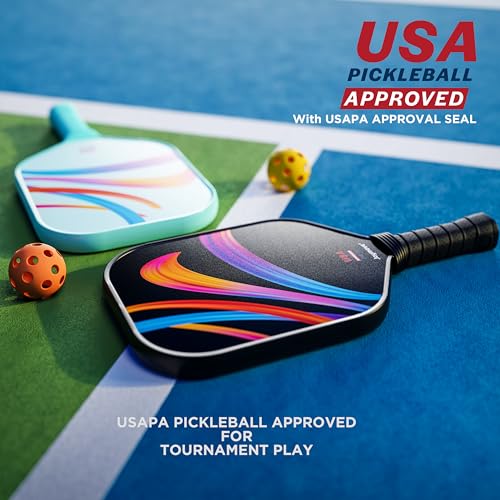 JOYMOVE Pickleball Paddles Set of 2, USAPA Approved Pickleball Paddle, Fiberglass Pickleball Set with Lightweight Pickleball Rackets, 4 Pickleballs and Pickleball Bag, Pickleball Gifts for Beginners