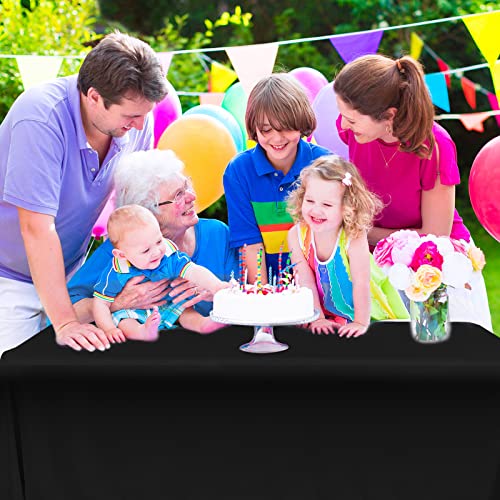 YMHPRIDE 6 Pack Round Tablecloth 90 Inch Black Table Cloths Polyester Round Table Cloth,Black Tableclothes Round Washable Fabric Table Covers for Wedding,Party,Dining,Banquet