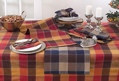 Stitched Plaid Tablecloth