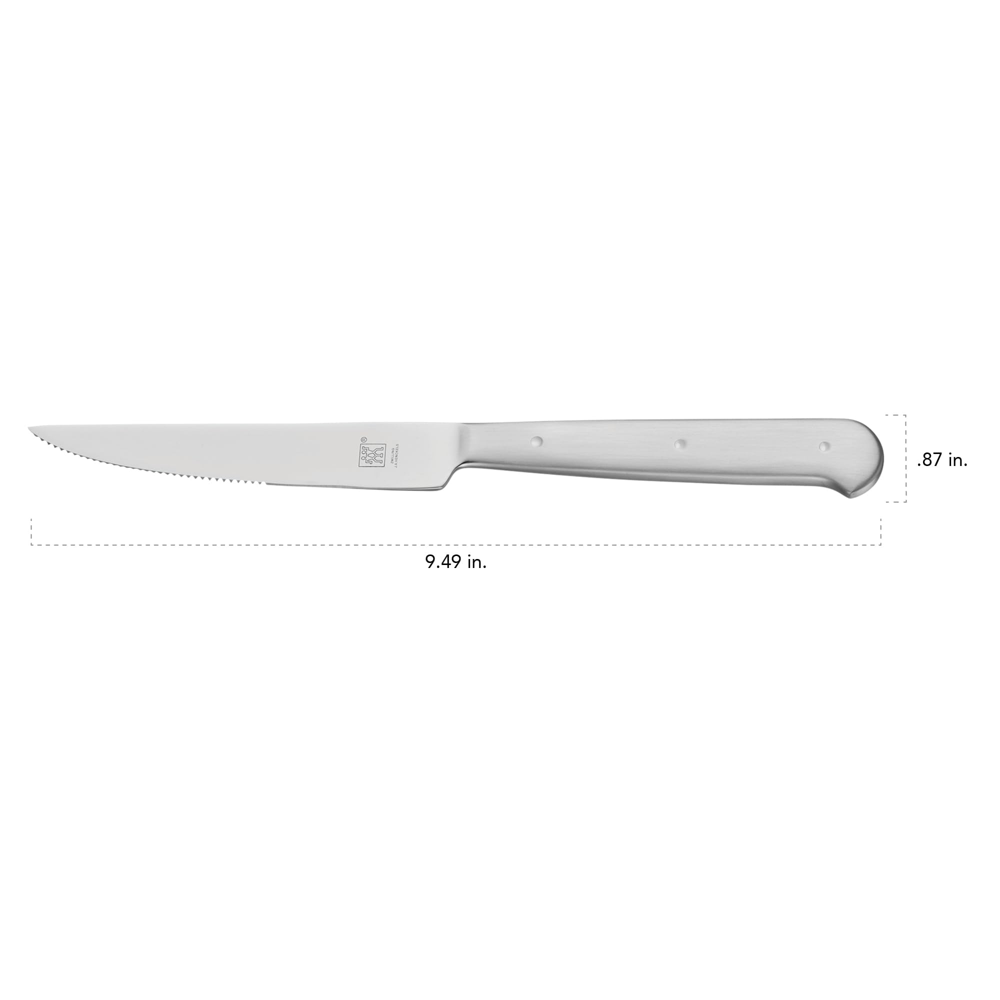 ZWILLING Contemporary Steak Knife Set of 8, Oval handle, Stainless Steel, with 12" x 10" case