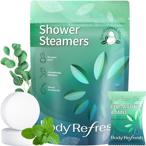 BodyRefresh Shower Steamers Aromatherapy -18 Packs Eucalyptus Mint Shower Bombs, Birthday Gifts for Women and Men, Stress Relief Self Care Gifts for Mom, Christmas Gifts, Stocking Stuffers for Women