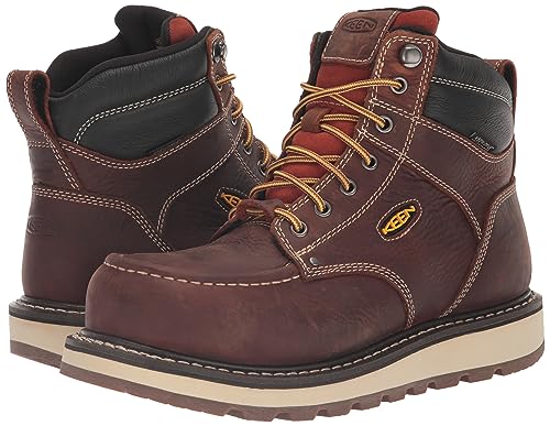 KEEN Utility Men's Cincinnati 6" Composite Toe Waterproof Wedge Work Boots, Belgian/Sandshell, 11.5 Wide