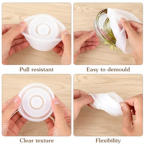 Grevosea 2 Pcs Candle Holder Resin Molds, Candlestick Silicone Molds Epoxy Resin Molds Candle Holder Mold for Pouring Taper Candles and Tealights DIY Crafts Wedding Party Home Decoration