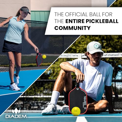 Diadem Official Pickleballs for Outdoor Play, USA Pickleball Approved for All Skill Levels