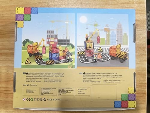 Kids Games Magnetic Tiles Road Set with Extendable Magnetic Crane, City Construction Building Toys for Toddlers STEM Preschool Toys Ages 4-6 5-7, Gifts for 3+ Year Old Boys Girls Kids Toys with Car