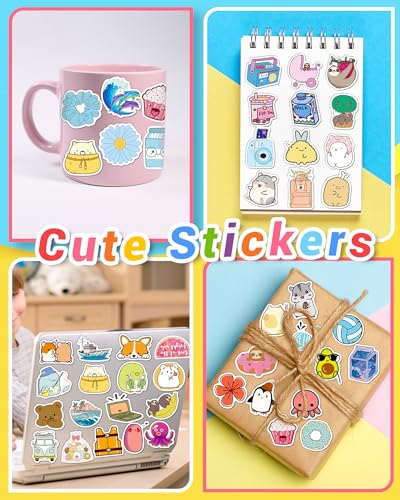 100 PCS Cute Water Bottle Stickers for Kids, Waterproof Vinyl Stickers for Laptop Scrapbook Classroom Students School Supplies Aesthetic Sticker Packs Prizes for Kids Adults Teens Girls