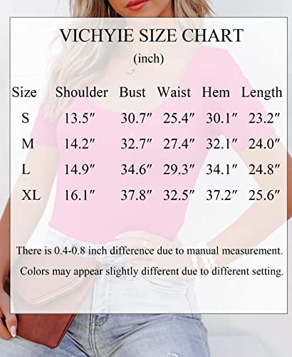 VICHYIE Fall Long Sleeve Shirts for Women Scoop Neck Top Ribbed Henley Slim Fitted Sexy Tee Casual Square Neck Basic Blouses Tshirts Teal M