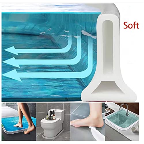 79 Inch shower Water Dam Guard Collapsible Threshold Dam, Retention System and Keeps Inside Dry Wet Separation Suitable for Bathroom Kitchen