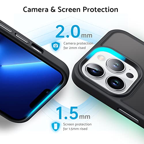 Anqrp Designed for iPhone 13 Pro Case, [Support Wireless Charging] Soft Silicone Slim Anti-Scratch Phone Case for iPhone 13 Pro 6.1 inch, Black