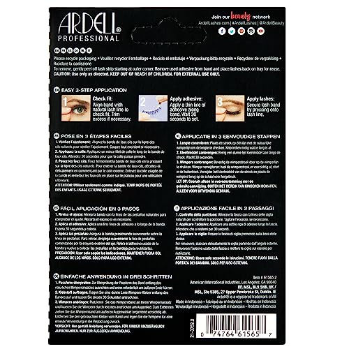 Ardell Demi Wispies False Eyelashes Black, Eye Make-Up Enhancement, Full Volume Strip Lashes - 4 pairs, 1 Pack