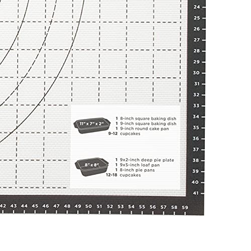 Tovolo Pro-Grade Sil Pastry Mat w/Reference Marks for Baking, Food and Meal Prep, Cooking and More 25" x 18"