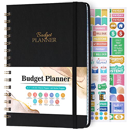 Budget Planner - Budget Book with Bill Organizer and Expense Tracker, 6.1" x 8.25", 12 Month Undated Finance Planner/Account Book to Take Control of Your Money, Start Anytime - Petunia