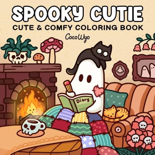 Spooky Cutie: Coloring Book for Adults and Teens Featuring Adorable Creepy Creatures in Cozy Hygge Moments for Relaxation (Cozy Spaces Coloring)