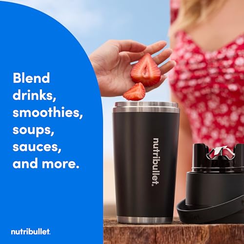 nutribullet Flip Portable Blender with Insulated Cup, Cordless, Brushed Stainless, NBPB50350SS