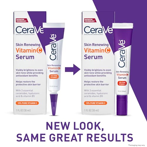 CeraVe Vitamin C Serum with Hyaluronic Acid | Skin Brightening Serum for Face with 10% Pure Vitamin C | Fragrance Free | 1 Fl. Oz