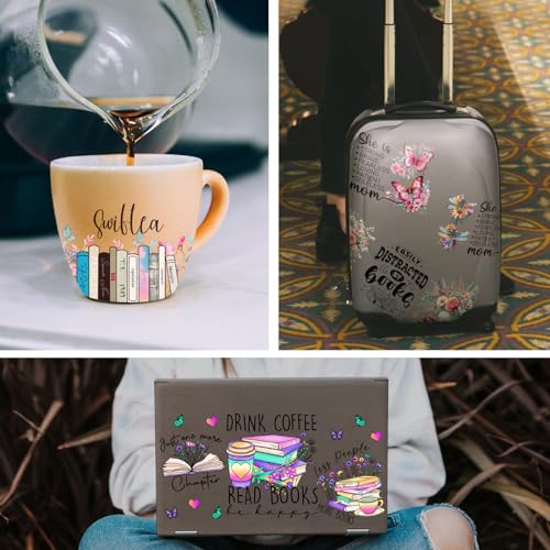 Dorsbaby 8 Sheets UV DTF Cup Wraps for 16 OZ, The Waterproof Items Can be Widely Used on Glass Can and Wooden Crafts (Books and Flowers)