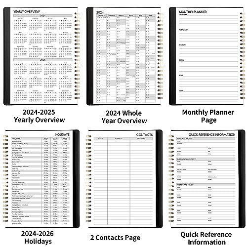 2024-2025 Planner - Planner 2024-2025 Daily Weekly and Monthly, July 2024 - June 2025, 8'' x 10'', Academic Planner with Weekly Note Pages, Elastic Band, Inner Pocket