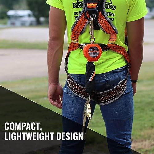 Malta Dynamics Pygmy Hog Web Self Retracting Lifeline – Fall Protection Retractable Safety Lanyard with Connector Kit and Rebar Hook, OSHA Compliant & ANSI Compliant (6 Foot)