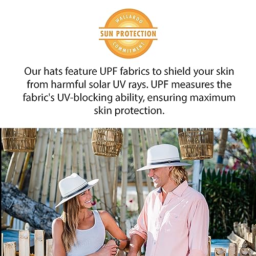 Wallaroo Women’s Kristy Fedora (Ivory/Black) – UPF 50+ UV Protection, Wide Brim, Packable, Adjustable, Medium Size – Women’s Fedora Sun Hat for Travel, Outdoor Adventures, Beach, Spring & Summer