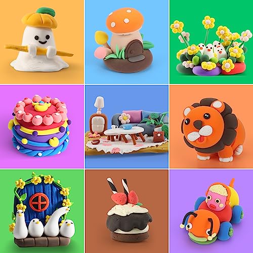 Ixiaoyoo Air Dry Clay, 100 Colors Modelling Clay for Kids, DIY Molding Magic Clay for with Tools, Soft & Non-Sticky, Toys Gifts for Age 3 4 5 6 7 8+ Years Old Boys Girls Kids