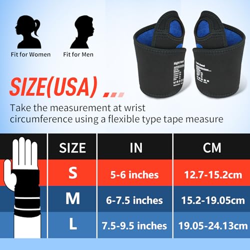 FEATOL 2 Pack Wrist Wraps for Pain, Carpal Tunnel, Tendonitis, Wrist Support for Work Men and Women, Adjustable Wrist Support Brace Right & Left Hand, Daily Wrist Protector Small