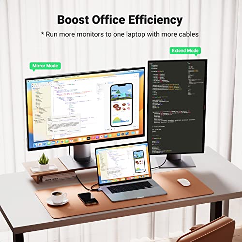 UGREEN USB C to HDMI Cable (4K@60Hz) 3.3FT, Type C Thunderbolt 4/3 to HDMI for Home Office Compatible with iPhone 16 Pro Max Plus, MacBook Pro Air iPad Pro, XPS, Galaxy S24 Steam Deck