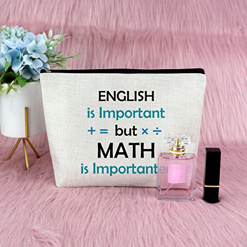 Math Teacher Appreciation Gift Makeup Bag Birthday Gift for Teacher Tutor Math Teacher Gift for Women Thank You Gift for Teacher Makeup Pouch Funny Gift for Mathematics Lovers Cosmetic Travel Bag