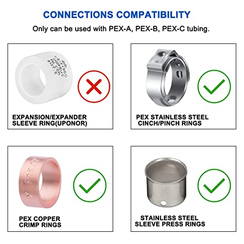 [Pack of 25] 1/2 Inch 90 Degree Elbow, Poly PPSU Barb Crimp Pex Fitting, No Lead Plastic Pex Fittings, ASTM F-2159, cUPC Certified. (1/2" Elbow, 25pcs)