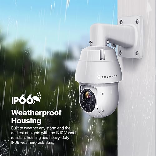 Amcrest 2MP Outdoor PTZ POE + IP Camera Pan Tilt Zoom (Optical 25x Motorized) POE+ Camera Security Speed Dome, CMOS Image Sensor, 328ft Night Vision, POE+ (802.3at) F1.6, IP66, IP2M-863EW-AI-V2