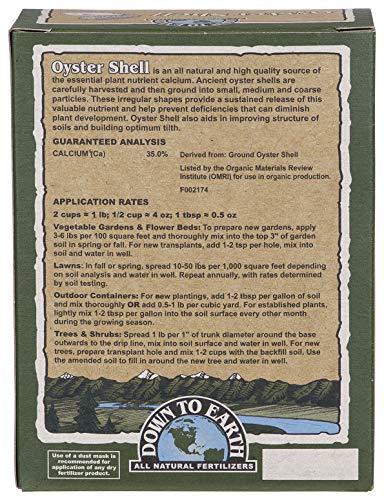 Down to Earth Organic All Natural Oyster Shell Fertilizer, 1 lb
