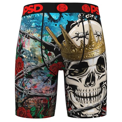 PSD Men's Death King Boxer Briefs, Multi, XS