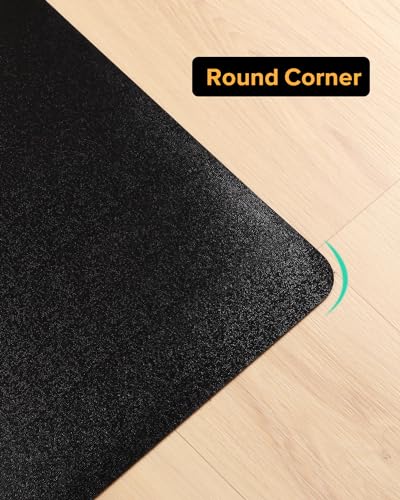 Area Mat, Black PVC Waterproof Heavy Duty Hardwood Floor Mat (28"x 36")