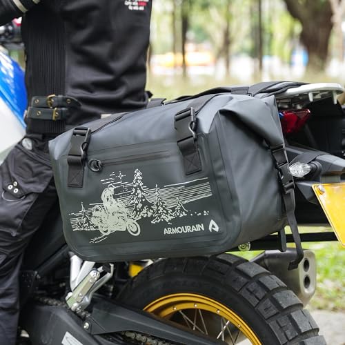 ARMOURAIN Motorcycle Side Bag 50L (25L*2) Trunk Seat Bag Saddle Bag Motorcycle Accessories (Yellow)