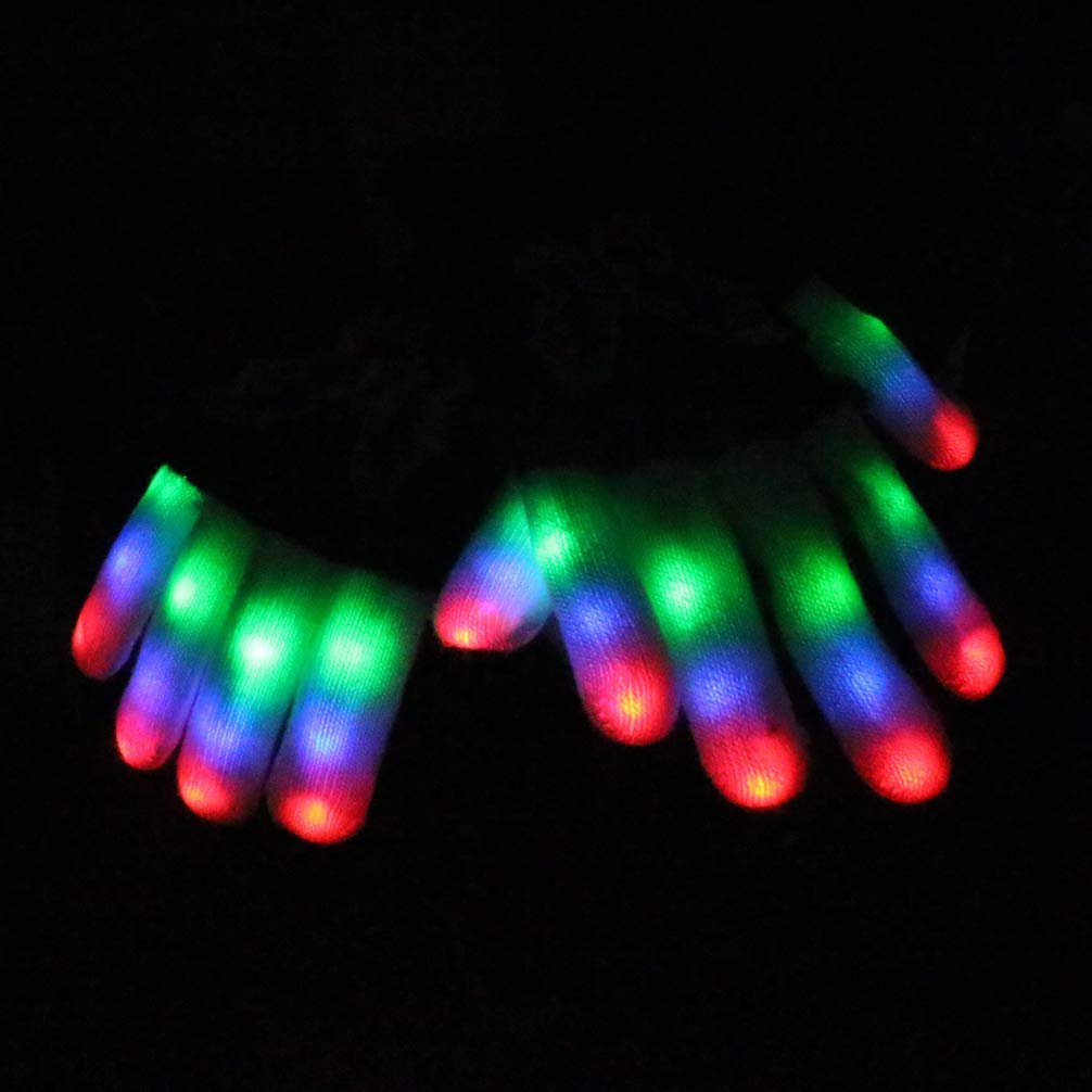 Luwint Led Light up Gloves, Cool Toys for Kids 8-12 Teen Boys Girls Adults, Fun Gifts for Rave Dance Chirstmas Birthday Party, 6 Flashing Modes