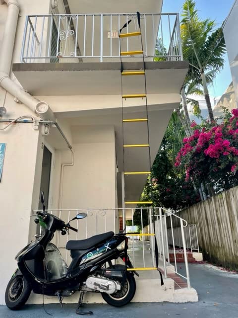 Fire Escape Ladder 13 ft (4 m) 2 Story | Rope Ladder Fire Escape for Homes 3rd Floor | Portable, Foldable & Compact | Emergency Ladder Suitable for Balcony