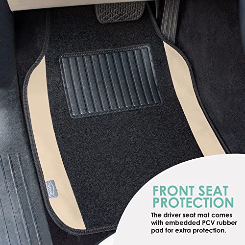 FH Group Car Seat Covers Full Set Cloth - Universal Fit Automotive Seat Covers, Low Back Front Seat Covers, Solid Back Seat Cover, Washable Car Seat Cover for SUV, Sedan and Van Red