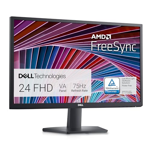 Dell SE2422HX Monitor - 24 inch FHD (1920 x 1080) 16:9 Ratio with Comfortview (TUV-Certified), 75Hz Refresh Rate, 16.7 Million Colors, Anti-Glare Screen with 3H Hardness - Black