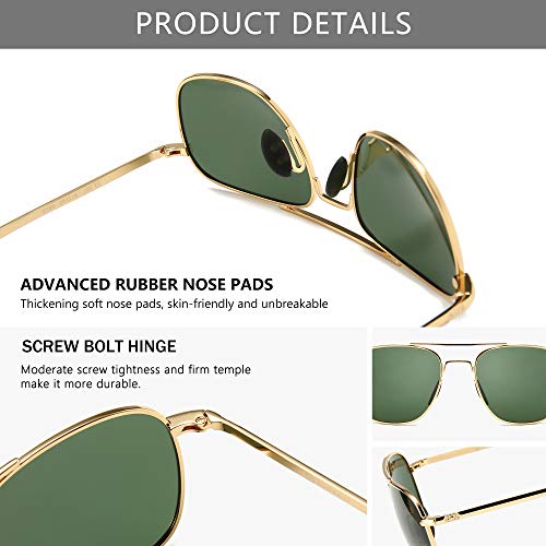 SUNGAIT 2 pairs Men's Military Style Polarized Pilot Aviator Sunglasses Bayonet Temples SGT285QH-QH-4