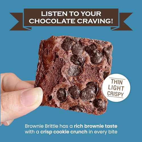 Sheila G's Brownie Brittle – Chocolate Chip & Salted Caramel Thin and Crispy Sweet Snacks (Pack of 20, 1 oz), Rich Gourmet Brownie Bites Dessert