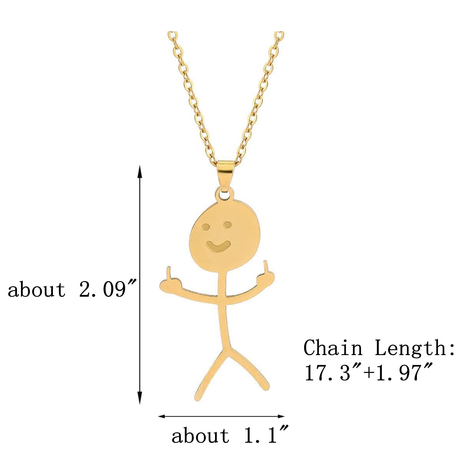 COLORFUL BLING Set Funny Doodle Smile Face Necklace Earrings Chain Link Pendant Necklace Drop Dangle Earrings for Women Men Jewelry Gifts Unique Handmade Aesthetic Trendy Simple-Silver