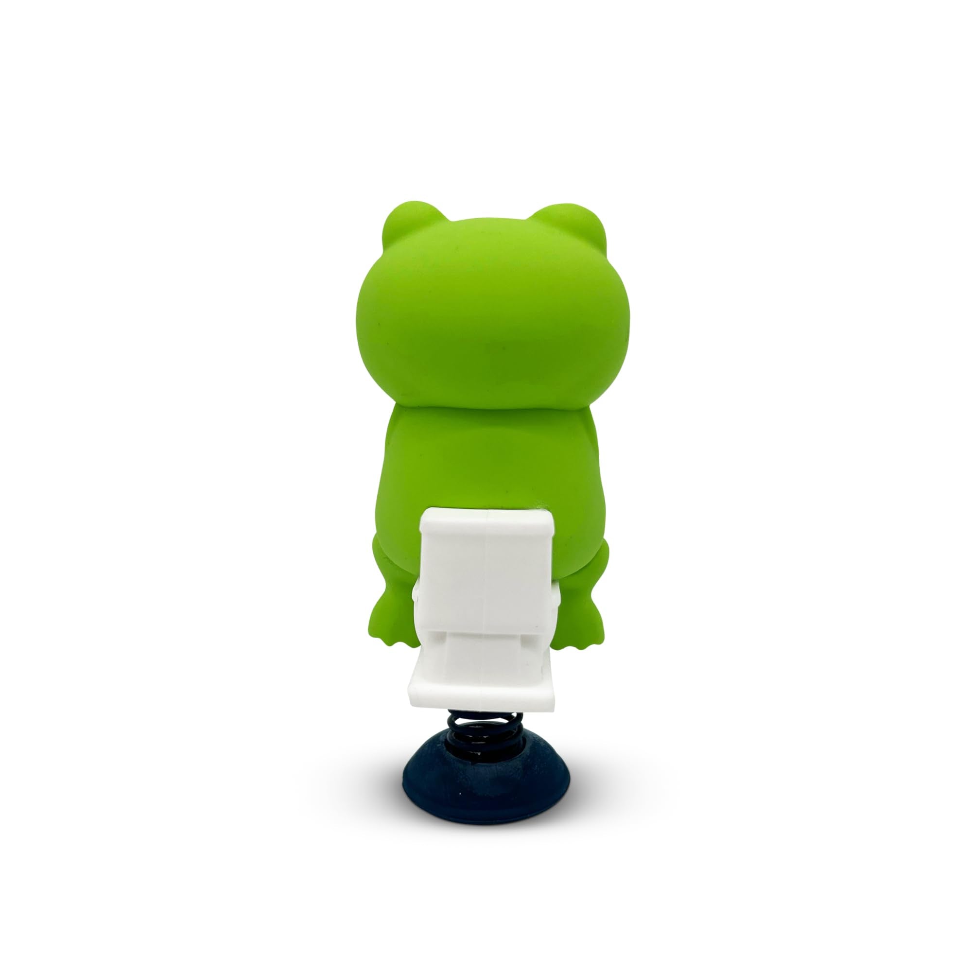 GOOFBALLS Frog on Toilet Dashboard Dancer – Hilarious Bobblehead Frog Scrolling on Phone – Funny Car Dashboard Toy – Soft Plastic with Adhesive Pad – Cute, Quirky Gag Gift for Drivers, & Office Desks