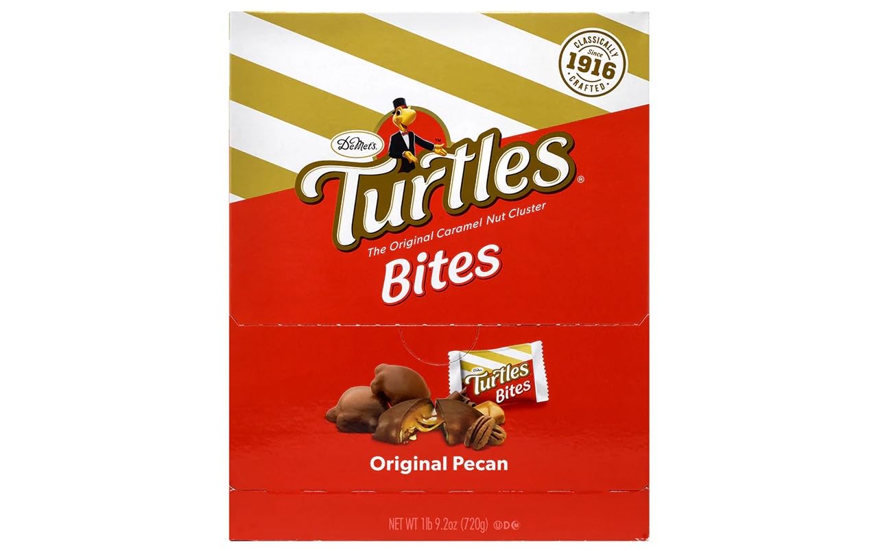 Turtles Original Bite-Size Candies, 0.42 Oz, Pack Of 60