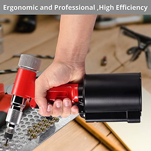 Proster Heavy Duty Pneumatic Rivet Nut Gun with 100Pcs Nut 5PCS Metric Mandrels M4 M5 M6 M8 M10 Capacity Pop Rivet Nut Gun for Body Panels Bicycle Attachments Furniture and Decorations