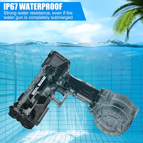 Strongest Electric Water Gun for Kids Ages 8-12, Transparent Automatic Squirt Guns High Powered IP67 Waterproof, Bodinator Classic Water Gun Summer Pool Toys for Kids/Aldults
