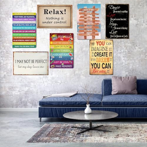 Motivational Positive Tin Metal Sign, Mental Health Wall Décor, Thank you for being you, Encourage Gift for Kids Teens Women Home Office Bedroom Living Room Cafes 8x12 Inch